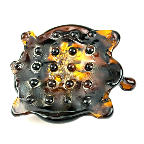 Hand Blown Caramel Amber Glass Turtle Tortoise Paperweight Figurine Art Piece - Picture 9 of 13